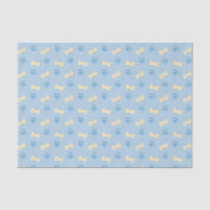 Papel De Seda Teste padrão azul do osso do impressão da pata