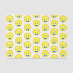 Papel De Seda Teste padrão azul e amarelo da luz do sol