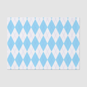 Papel De Seda Teste padrão azul e branco Pastel de Argyle
