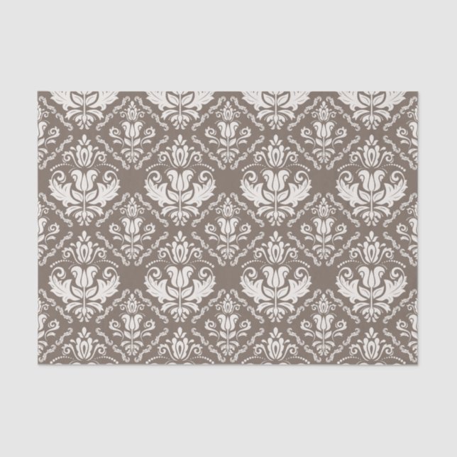 Papel De Seda Teste padrão bonito de brocado do damasco do (Frente )