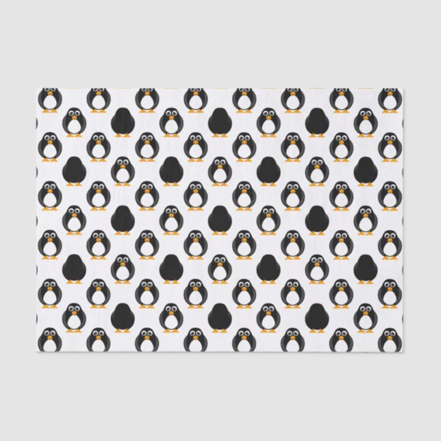 Papel De Seda Teste padrão bonito do pinguim (Frente )