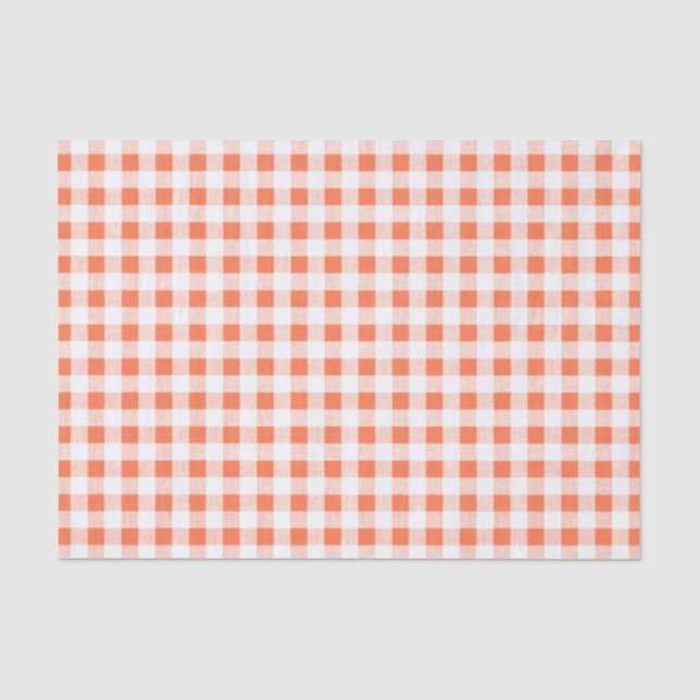 Papel De Seda Teste padrão branco alaranjado do guingão (Frente )