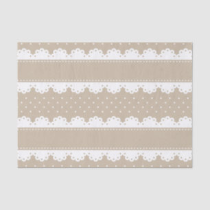 Papel De Seda Teste padrão branco bege bonito do laço das