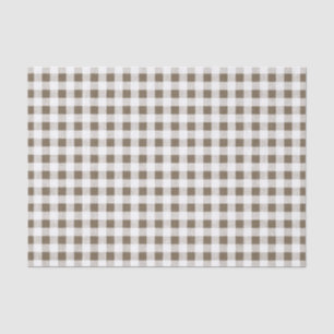 Papel De Seda Teste padrão branco do guingão do Taupe