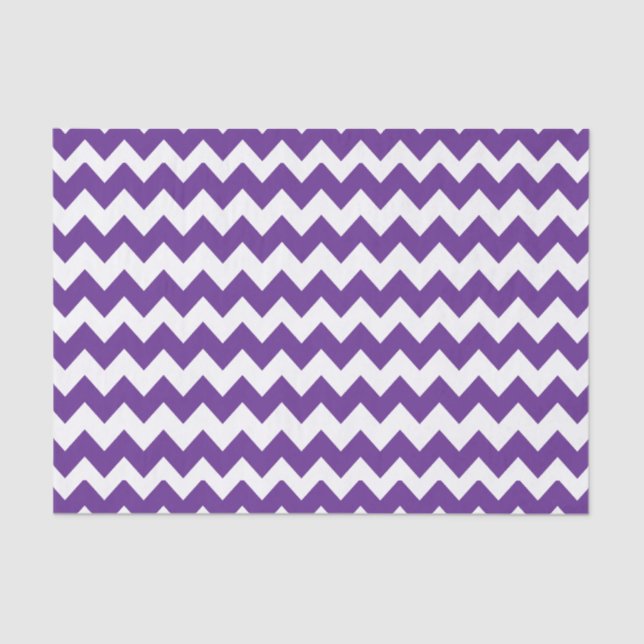 Papel De Seda Teste padrão branco e roxo de Chevron (Frente )