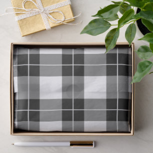 Papel De Seda Teste padrão branco preto clássico da xadrez