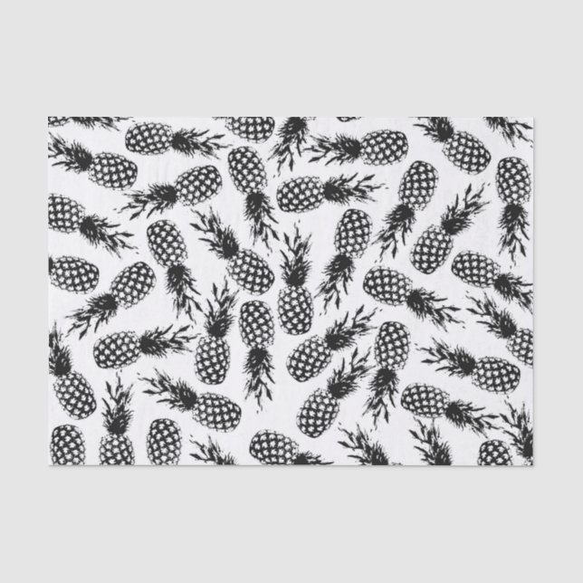 Papel De Seda Teste padrão branco preto moderno abstrato do (Frente )