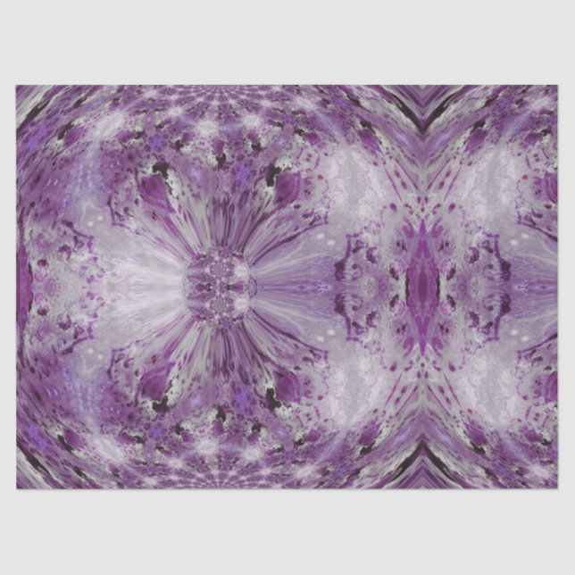 Papel De Seda Teste padrão calmo roxo & cinzento do impressão do (Frente )