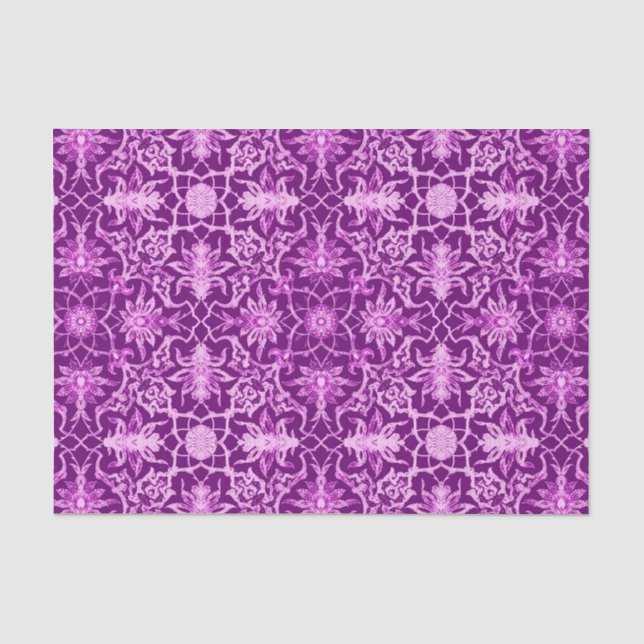 Papel De Seda Teste padrão chinês de Nouveau da arte - roxo (Frente )