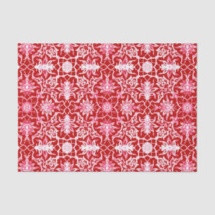 Papel De Seda Teste padrão chinês de Nouveau da arte - vermelh