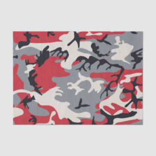 Papel De Seda Teste padrão cinzento vermelho da camuflagem de