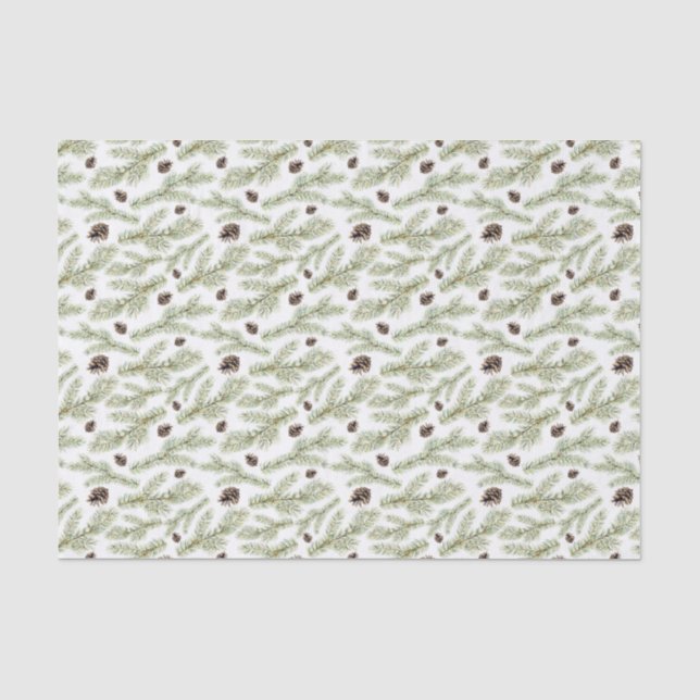 Papel De Seda Teste padrão clássico do Natal | Pinecone (Frente )