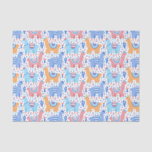 Papel De Seda Teste padrão colorido brilhante da alpaca