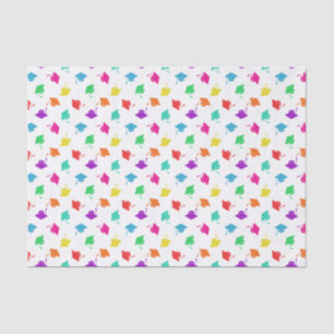 Papel De Seda Teste padrão colorido do boné de formatura