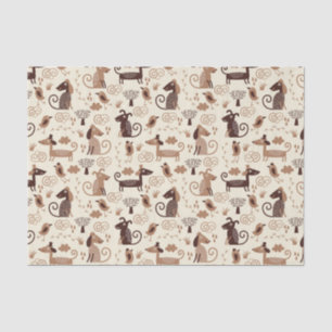 Papel De Seda teste padrão com cães bonitos