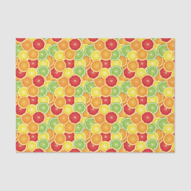 Papel De Seda Teste padrão com citrinas (Frente )