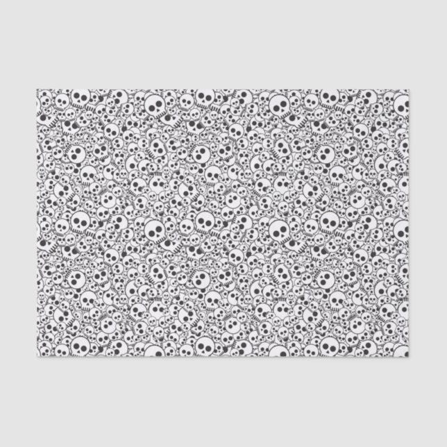 Papel De Seda Teste padrão com crânios (Frente )