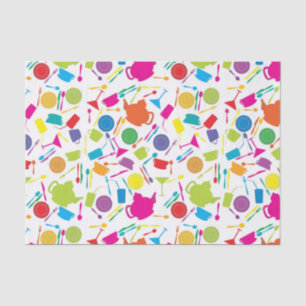 Papel De Seda Teste padrão com material de cozinha colorido