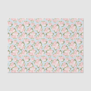 Papel De Seda Teste padrão cor-de-rosa bonito com bolinhas azui
