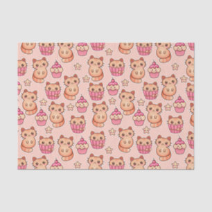 Papel De Seda Teste padrão cor-de-rosa bonito dos gatos e dos