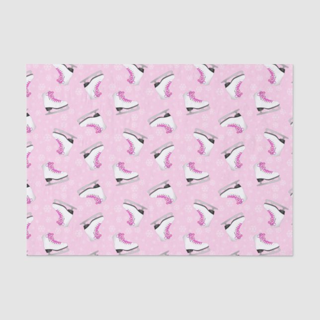 Papel De Seda Teste padrão cor-de-rosa do patinagem artística (Frente )