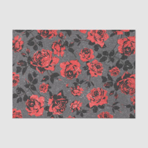 Papel De Seda Teste padrão cor-de-rosa rústico da haste vermel