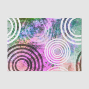 Papel De Seda Teste padrão cor-de-rosa/verde sujo do círculo