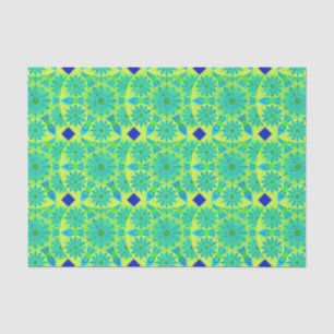 Papel De Seda Teste padrão da mandala, turquesa, azul, verde