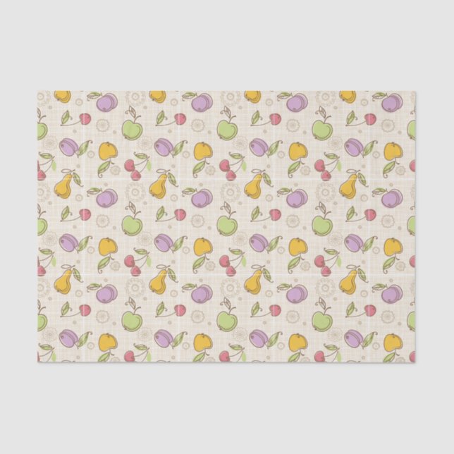 Papel De Seda Teste padrão das frutas (Frente )