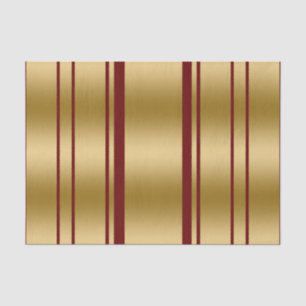 Papel De Seda Teste padrão das listras de Borgonha & de ouro