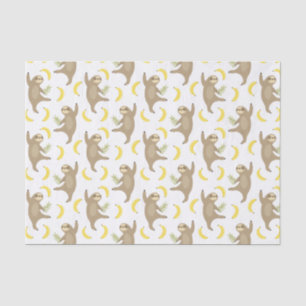 Papel De Seda Teste padrão das preguiças & das bananas