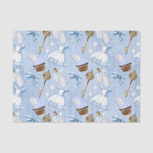 Papel De Seda Teste padrão de Alice do país das maravilhas (Frente )