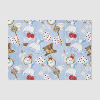Papel De Seda Teste padrão de Alice do país das maravilhas
