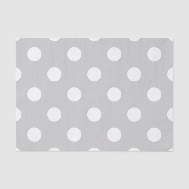 Papel De Seda Teste padrão de bolinhas cinzento (Frente )
