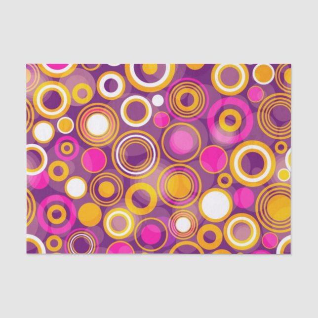 Papel De Seda Teste padrão de bolinhas violeta (Frente )