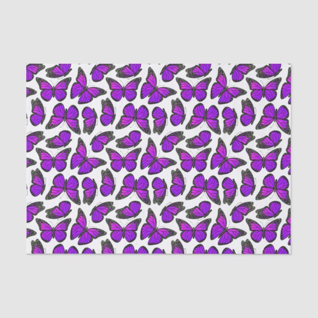 Papel De Seda Teste padrão de borboleta roxo do monarca (Frente )