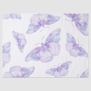 Papel De Seda Teste padrão de borboleta violeta da aguarela