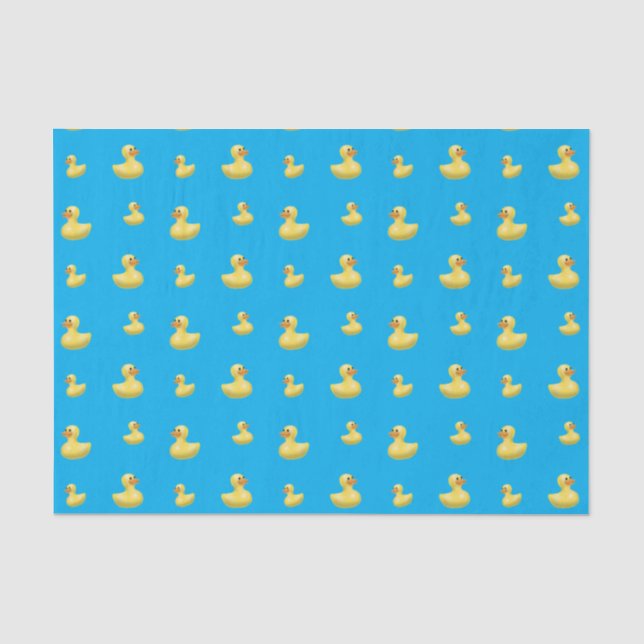 Papel De Seda Teste padrão de borracha do pato dos azul-céu (Frente )
