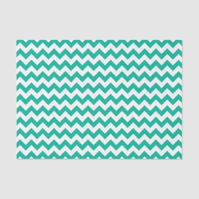 Papel De Seda Teste padrão de Chevron da cerceta (Frente )