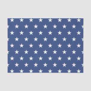 Papel De Seda Teste padrão de estrela azul e branco moderno
