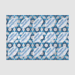 Papel De Seda Teste padrão de estrela de David azul/Hanukkah