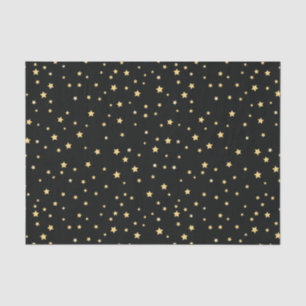 Papel De Seda Teste padrão de estrela estrelado preto e Dourado