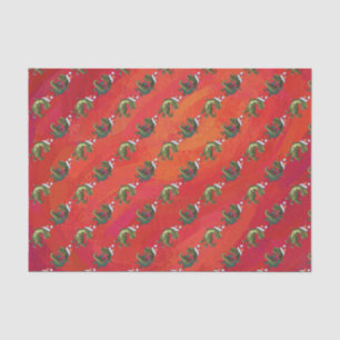Papel De Seda Teste padrão de Fextive TRex Dino no vermelho