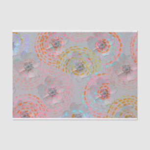 Papel De Seda Teste padrão de flor colorido com linhas gráfica