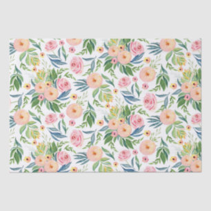 Papel De Seda Teste padrão de flores pastel das peônias da