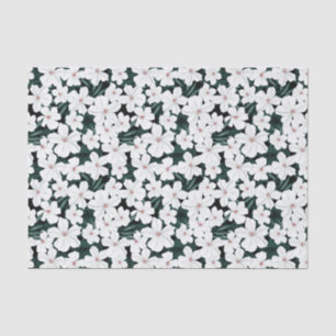 Papel De Seda Teste padrão de flores tropical branco