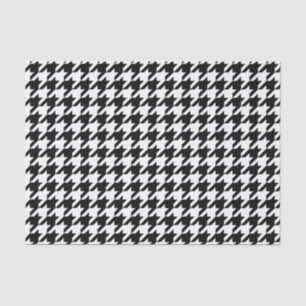 Papel De Seda Teste padrão de Houndstooth preto e branco