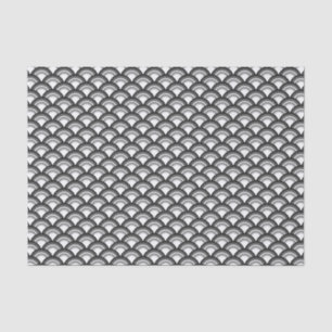 Papel De Seda Teste padrão de onda do art deco - preto e branco