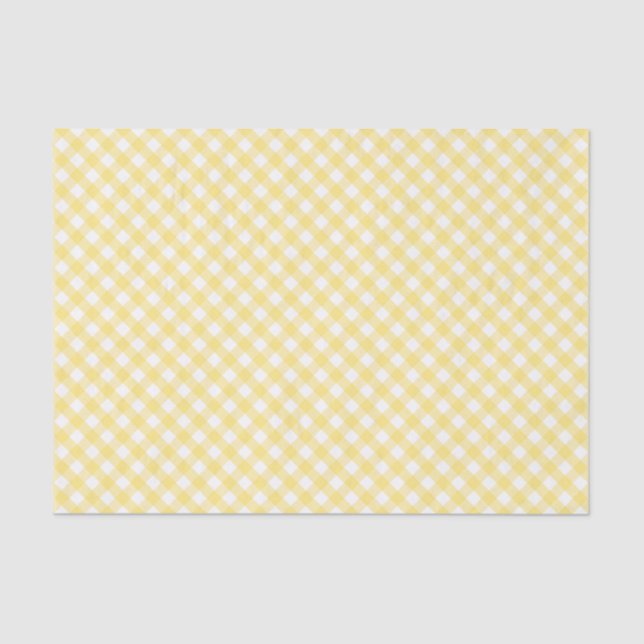 Papel De Seda Teste padrão diagonal amarelo do guingão (Frente )