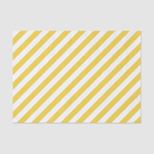 Papel De Seda Teste padrão diagonal amarelo e branco das listras (Frente )